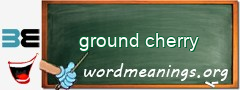 WordMeaning blackboard for ground cherry